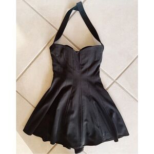 Danielle Guizio Juliette Black Halter Dress